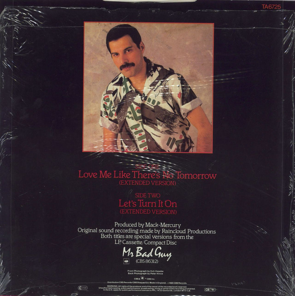 Freddie Mercury Love Me Like There's No Tomorrow UK 12" vinyl single (12 inch record / Maxi-single)