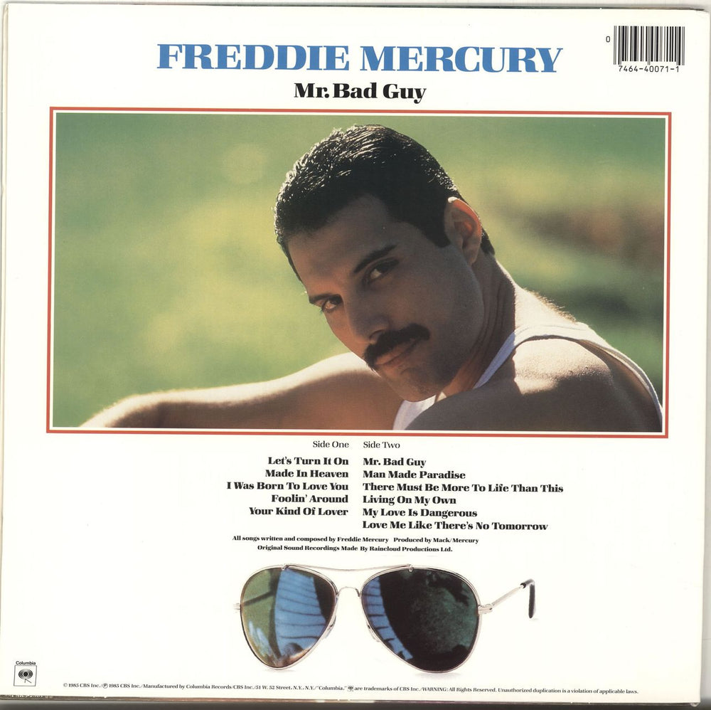 Freddie Mercury Mr Bad Guy US vinyl LP album (LP record) 074644007114