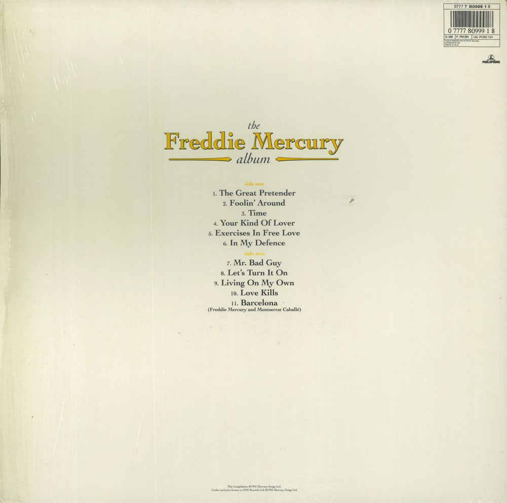 Freddie Mercury The Freddie Mercury Album - Shrink UK vinyl LP album (LP record) 077778099918