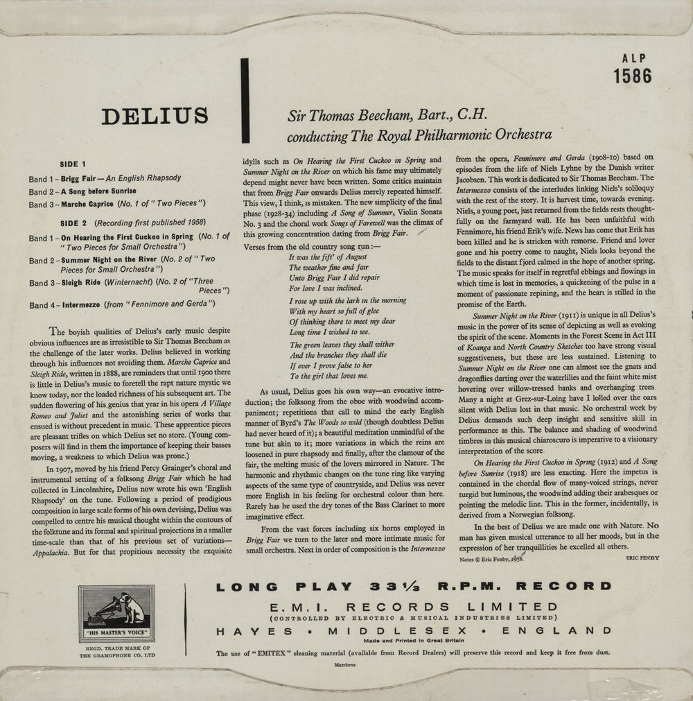 Frederick Delius Delius - 1st UK vinyl LP album (LP record)