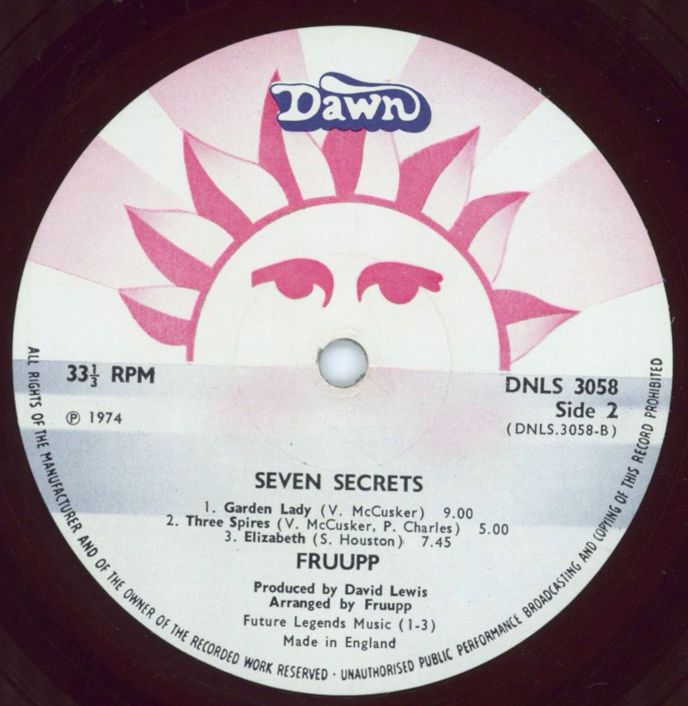 Fruupp Seven Secrets + Insert - Misprint UK vinyl LP album (LP record)