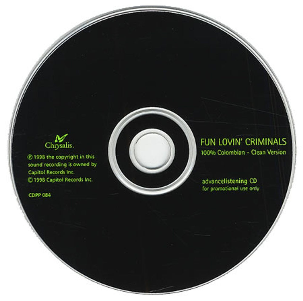 Fun Lovin Criminals 100% Colombian - Promo UK Promo CD album (CDLP) CDPP084