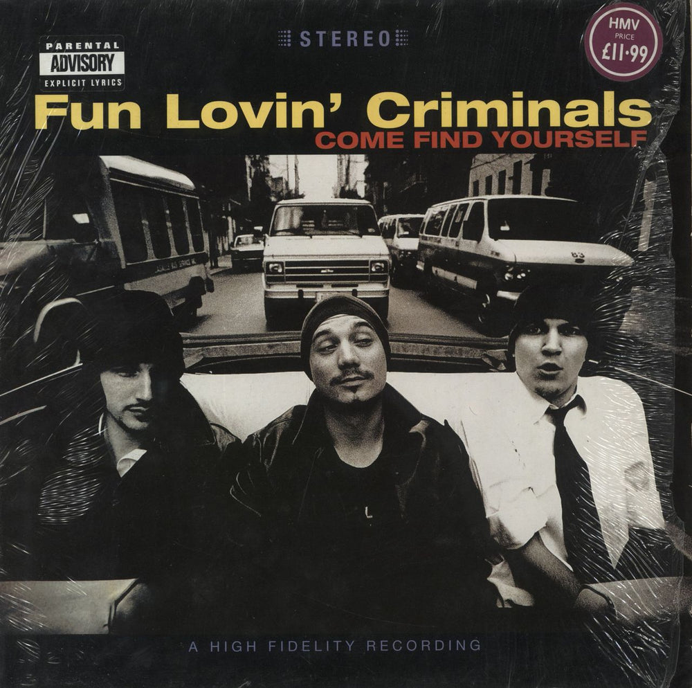 Fun Lovin Criminals Come Find Yourself - Opened Price Stickered Shrink UK vinyl LP album (LP record) CHR6113