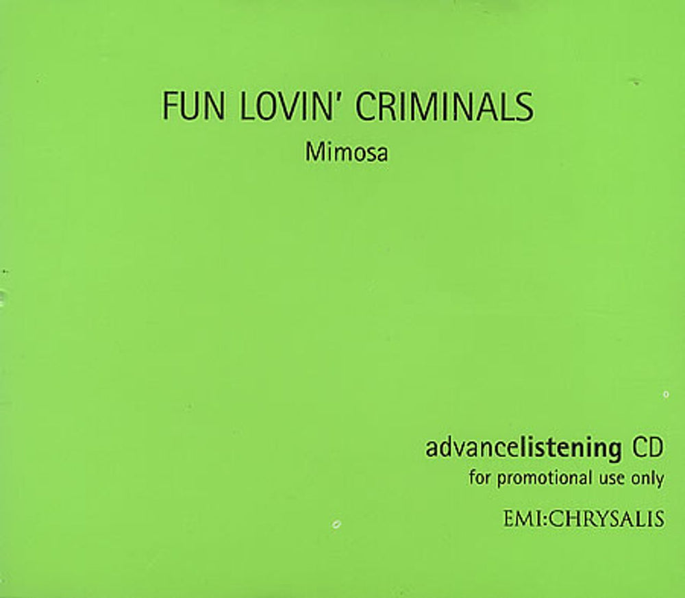 Fun Lovin Criminals Mimosa UK Promo CD single (CD5 / 5") CDLRL026