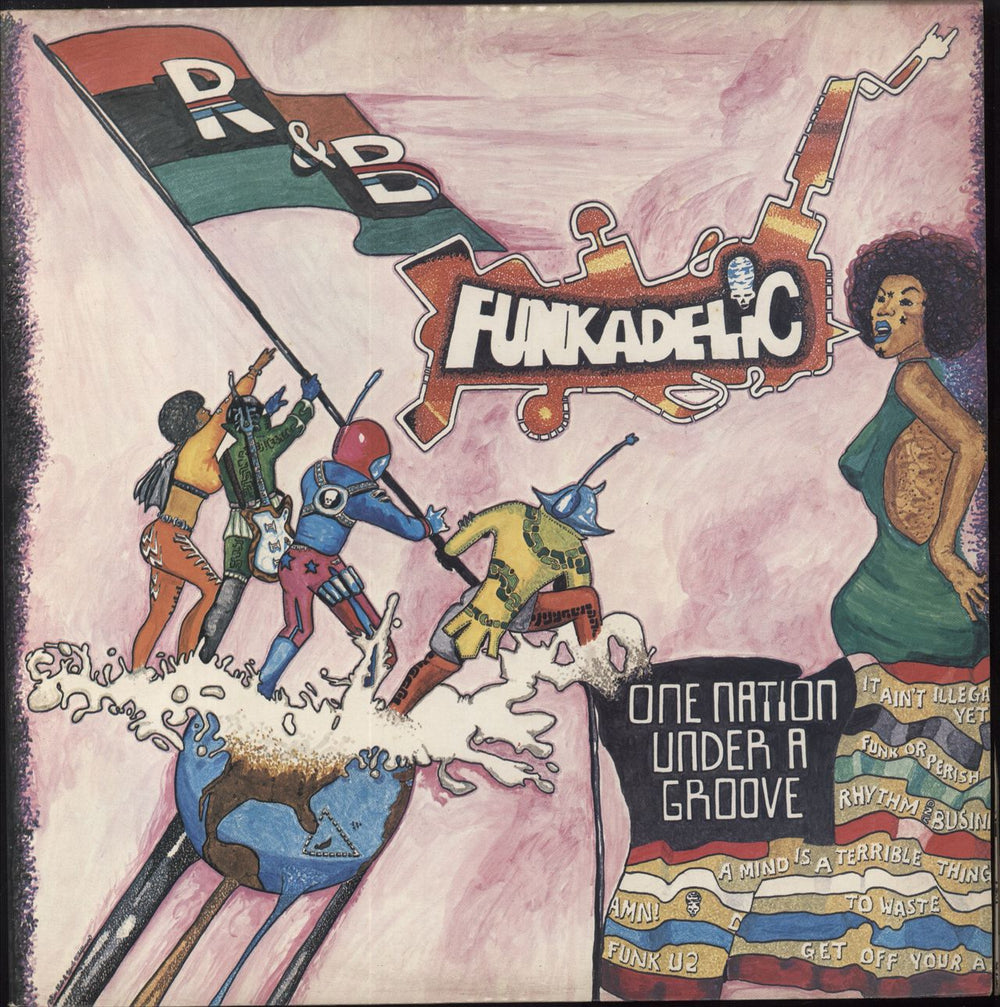 Funkadelic One Nation Under A Groove + 12" - EX UK vinyl LP album (LP record) K56539