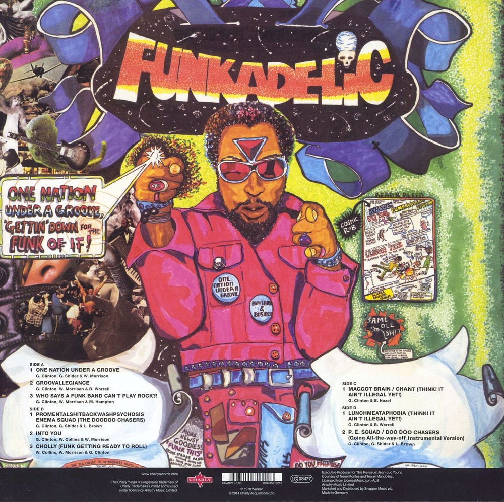 Funkadelic One Nation Under A Groove + 7" UK vinyl LP album (LP record) 803415813216