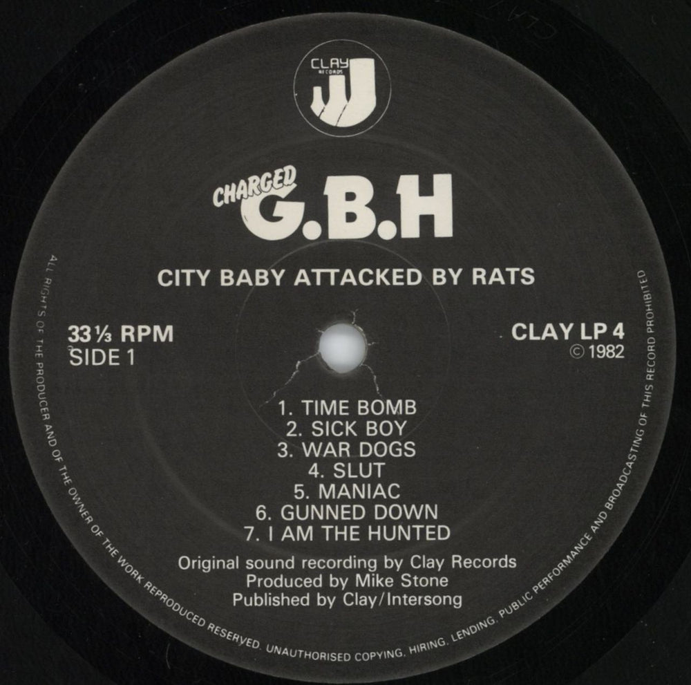 G.B.H. City Baby Attacked By Rats UK vinyl LP album (LP record) GBHLPCI816119