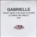 Gabrielle Don't Need The Sun To Shine - 3'28" UK Promo CD-R acetate CD-R ACETATE