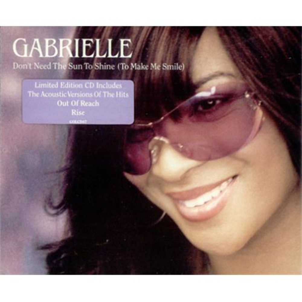 Gabrielle Don't Need The Sun To Shine (To Make Me Smile) UK CD single (CD5 / 5") GOLCD47