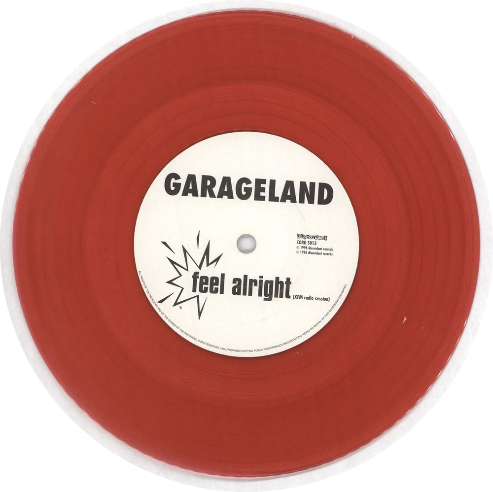 Garageland Fingerpops - Red vinyl UK 7" vinyl single (7 inch record / 45) GCU07FI716817