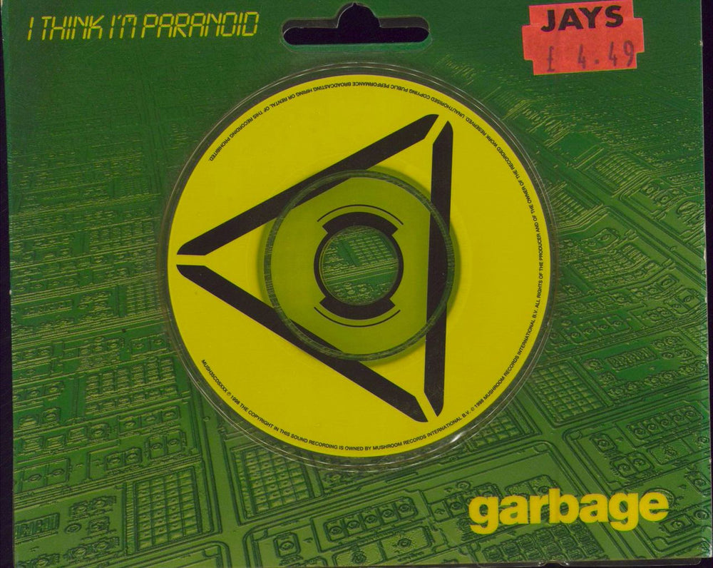 Garbage I Think I'm Paranoid UK 3" CD single (CD3) MUSH35CDSXXX