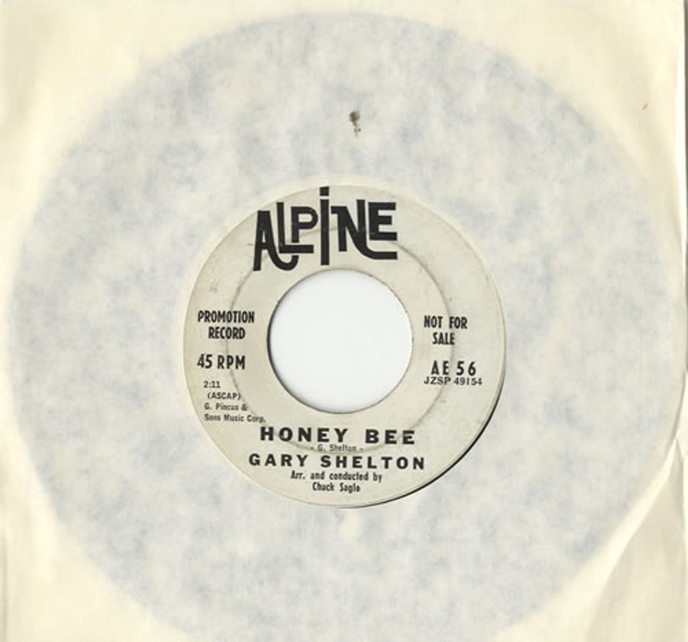 Gary Shelton Honey Bee UK Promo 7" vinyl single (7 inch record / 45) AE56