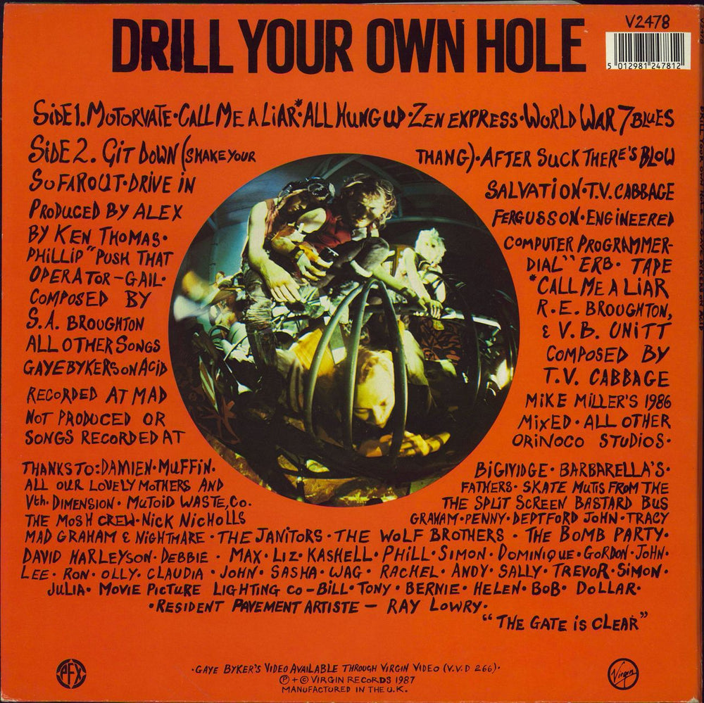 Gaye Bykers On Acid Drill Your Own Hole UK vinyl LP album (LP record) 5012981247812