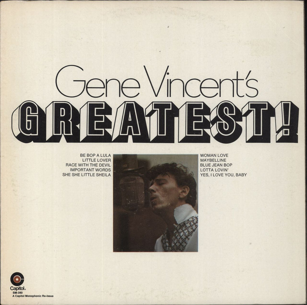 Gene Vincent Gene Vincent's Greatest! US vinyl LP album (LP record) SM-380