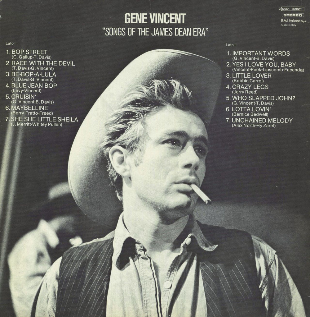 Gene Vincent Songs Of The James Dean Era Italian vinyl LP album (LP record)