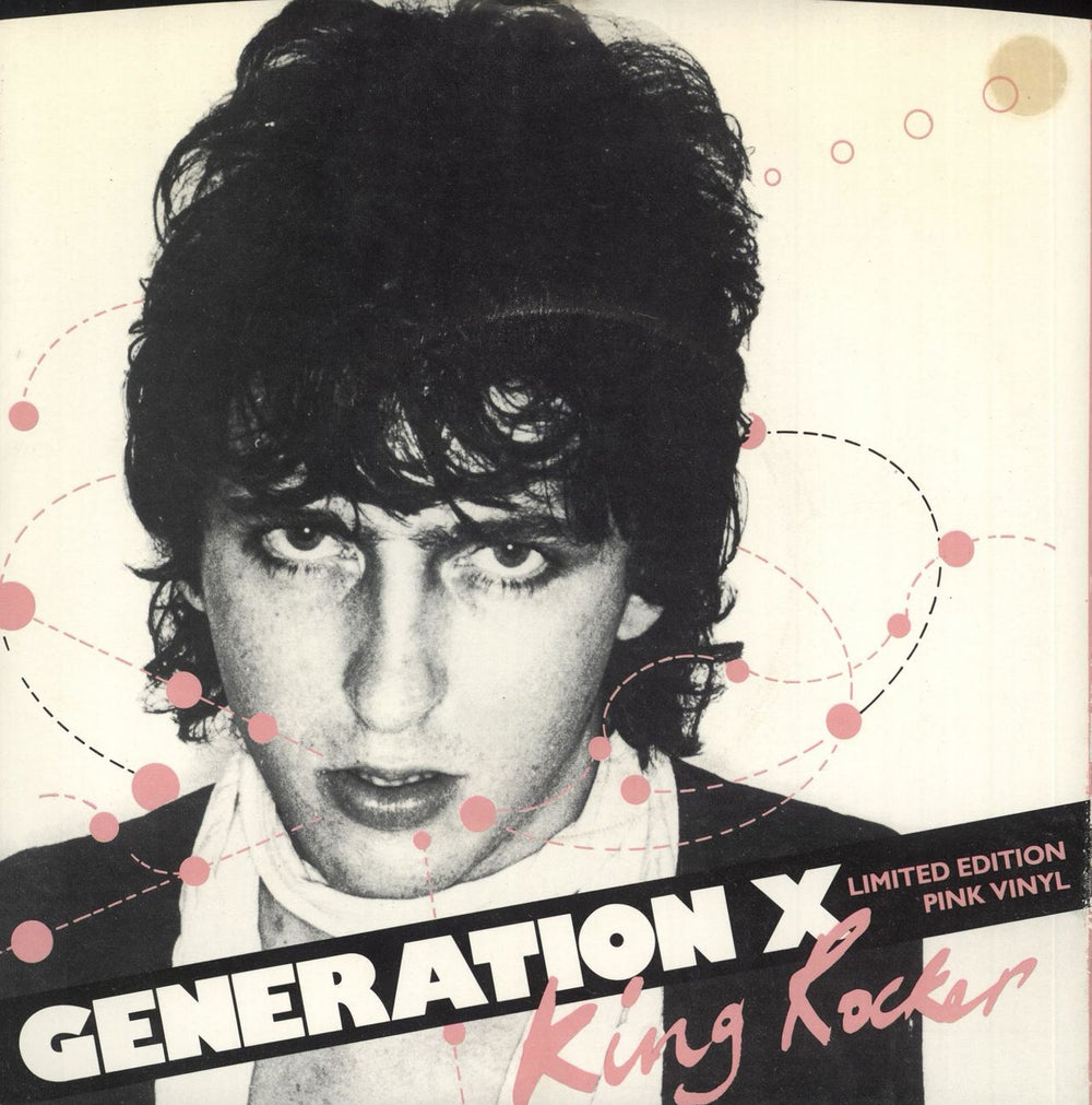 Generation X King Rocker - Neon Pink Vinyl - Tony James P/S UK 7" vinyl single (7 inch record / 45) CHSA2261