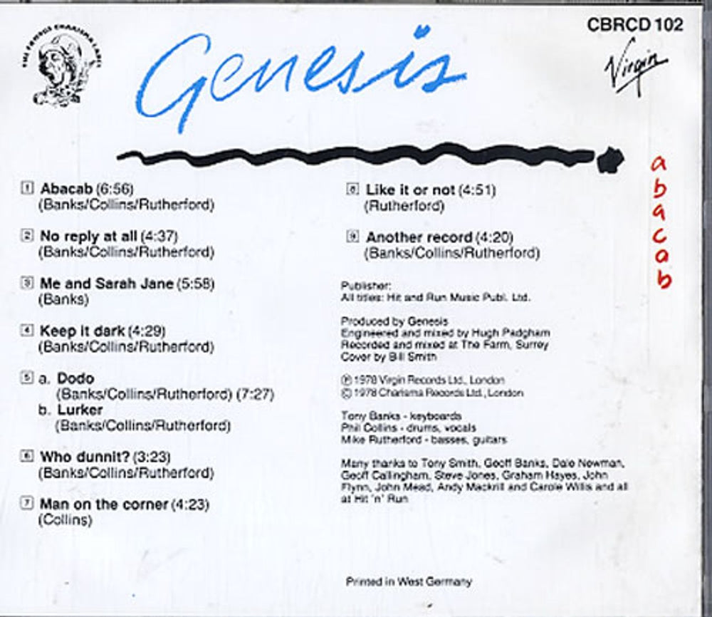 Genesis Abacab UK CD album (CDLP) GENCDAB607891