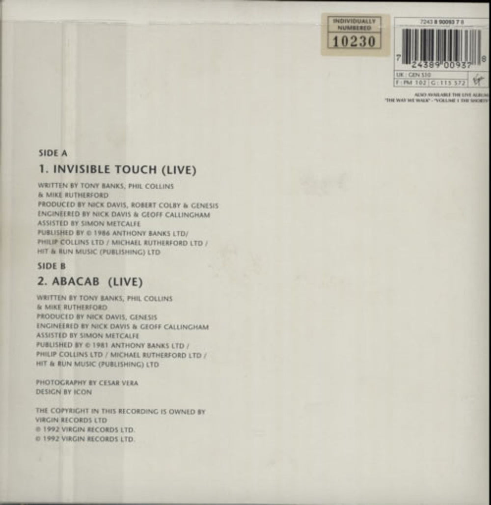 Genesis Invisible Touch - Photo Booklet UK 7" vinyl single (7 inch record / 45) GEN07IN17532