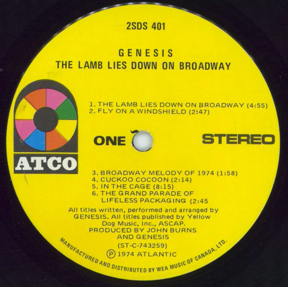 Genesis The Lamb Lies Down On Broadway Canadian 2-LP vinyl record set (Double LP Album) GEN2LTH568543