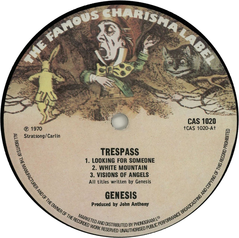 Genesis Trespass - 3rd + Insert - EX UK vinyl LP album (LP record)