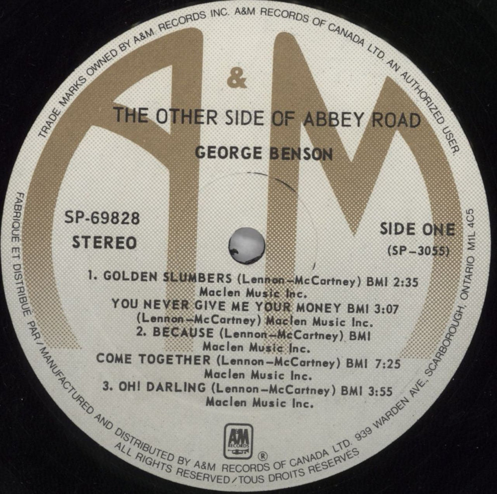 George Benson The Other Side Of Abbey Road Canadian vinyl LP album (LP record) GBELPTH820979