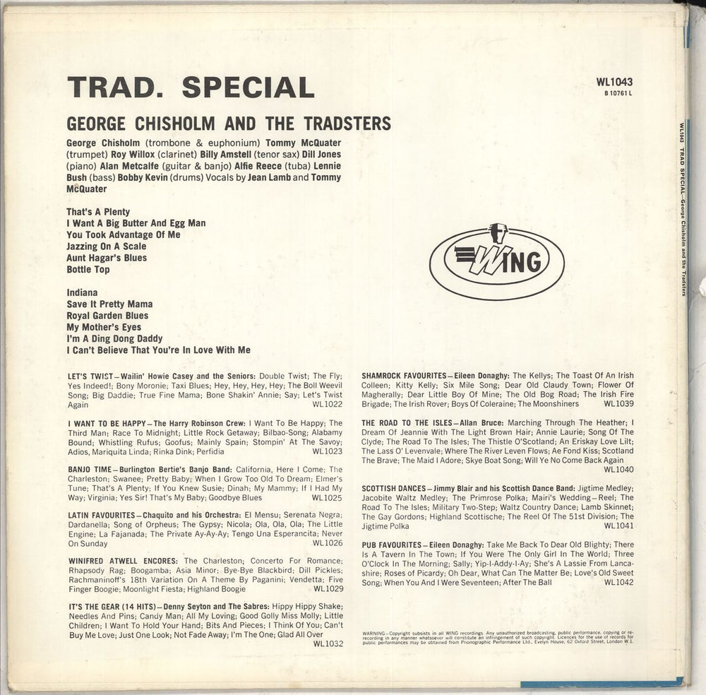 George Chisholm Trad Special UK vinyl LP album (LP record)