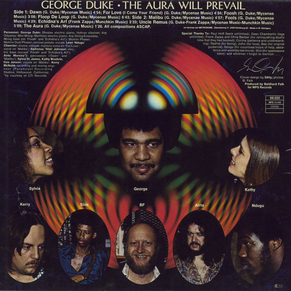George Duke The Aura Will Prevail German vinyl LP album (LP record)