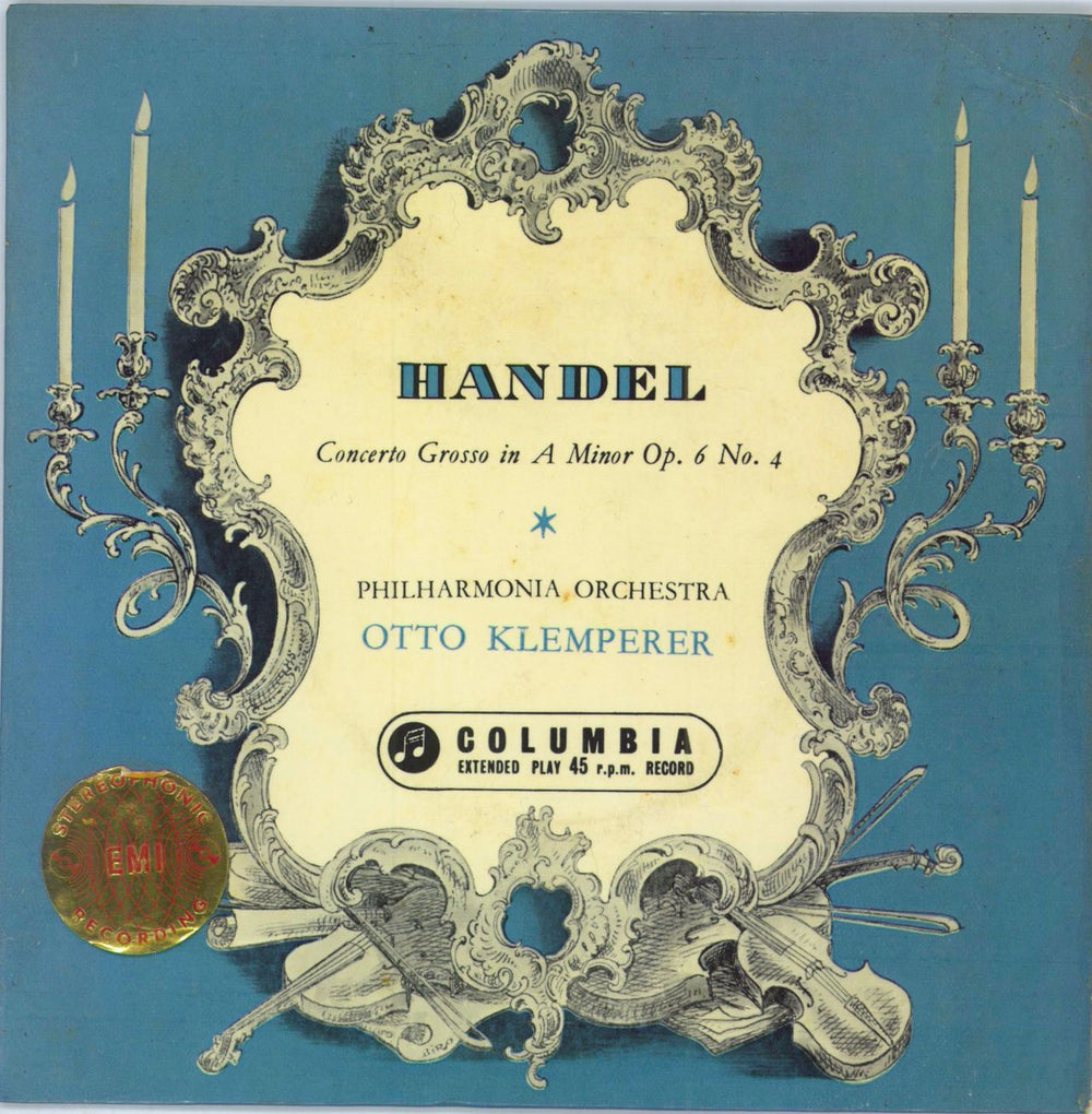 George Frideric Handel Concerto Grosso in A Minor Op.6 No.4 UK 7" vinyl single (7 inch record / 45) ESL6254