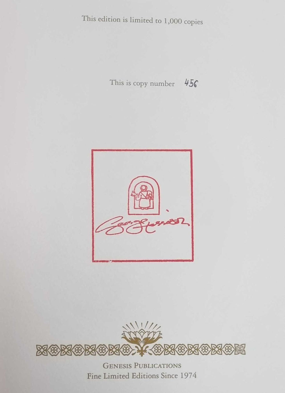 George Harrison I Me Mine: The Extended Edition - Numbered UK book Deleted