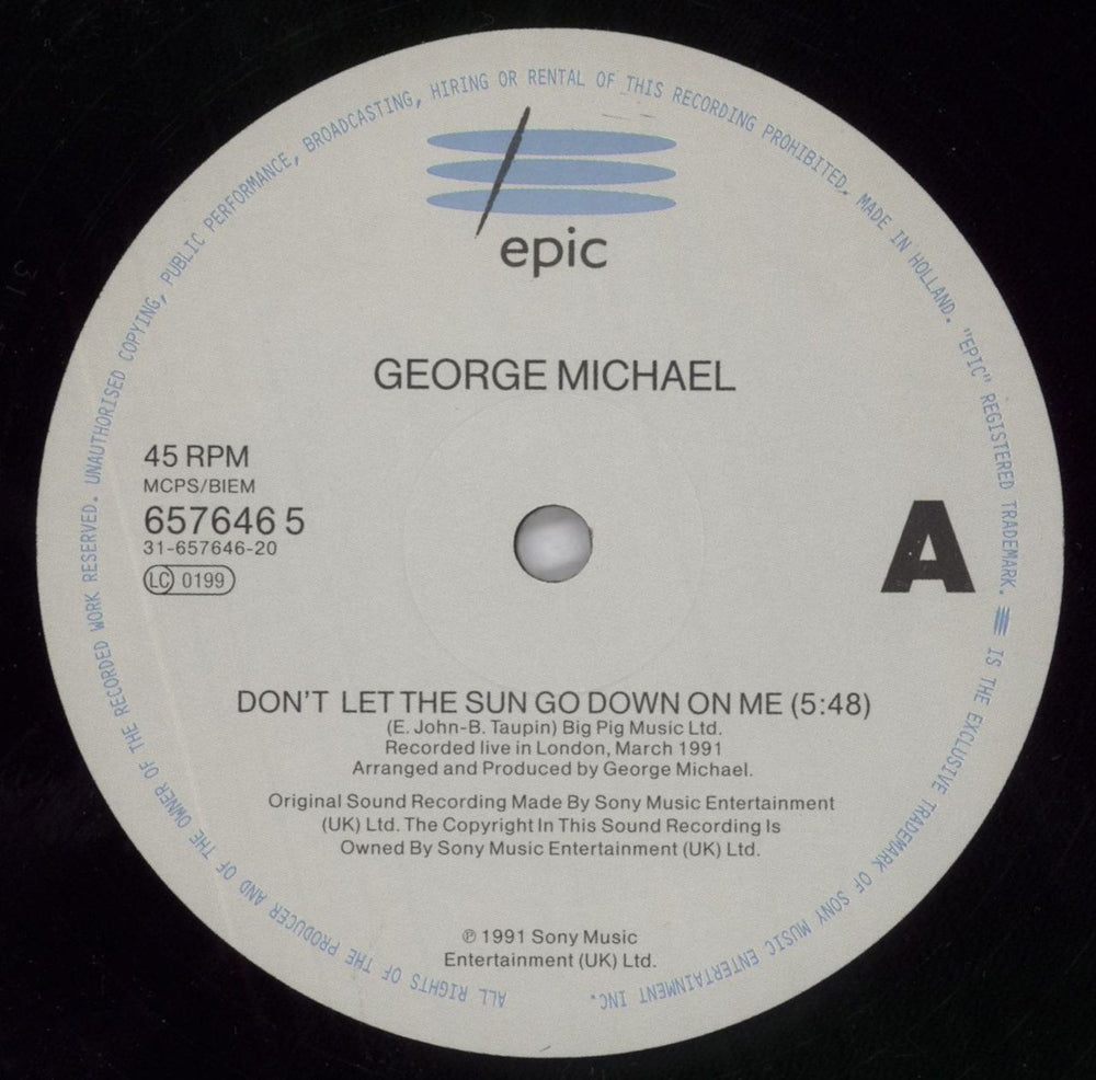 George Michael Don't Let The Sun Go Down On Me + Poster UK 12" vinyl single (12 inch record / Maxi-single) GEO12DO822997