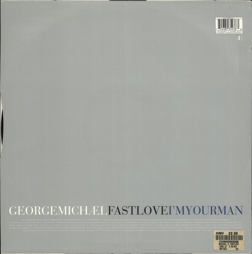 George Michael Fast Love UK 12" vinyl single (12 inch record / Maxi-single) 724389352368