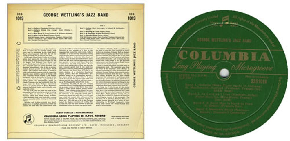 George Wettling George Wettling's Jazz Band UK 10" vinyl single (10 inch record) GWE10GE394802