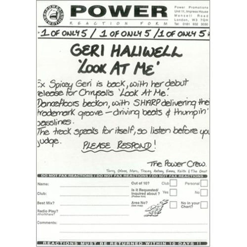 Geri Halliwell Look At Me UK Promo 12" vinyl single (12 inch record / Maxi-single) G-R12LO135913