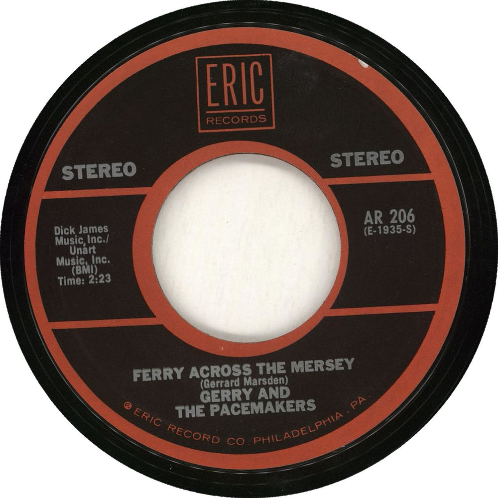 Gerry And The Pacemakers Ferry Across The Mersey US 7" vinyl single (7 inch record / 45) AR206