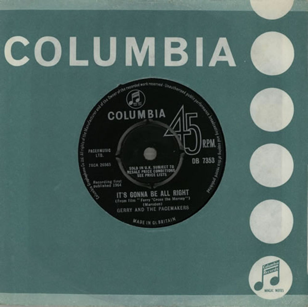 Gerry And The Pacemakers It's Gonna Be Alright UK 7" vinyl single (7 inch record / 45) DB7353