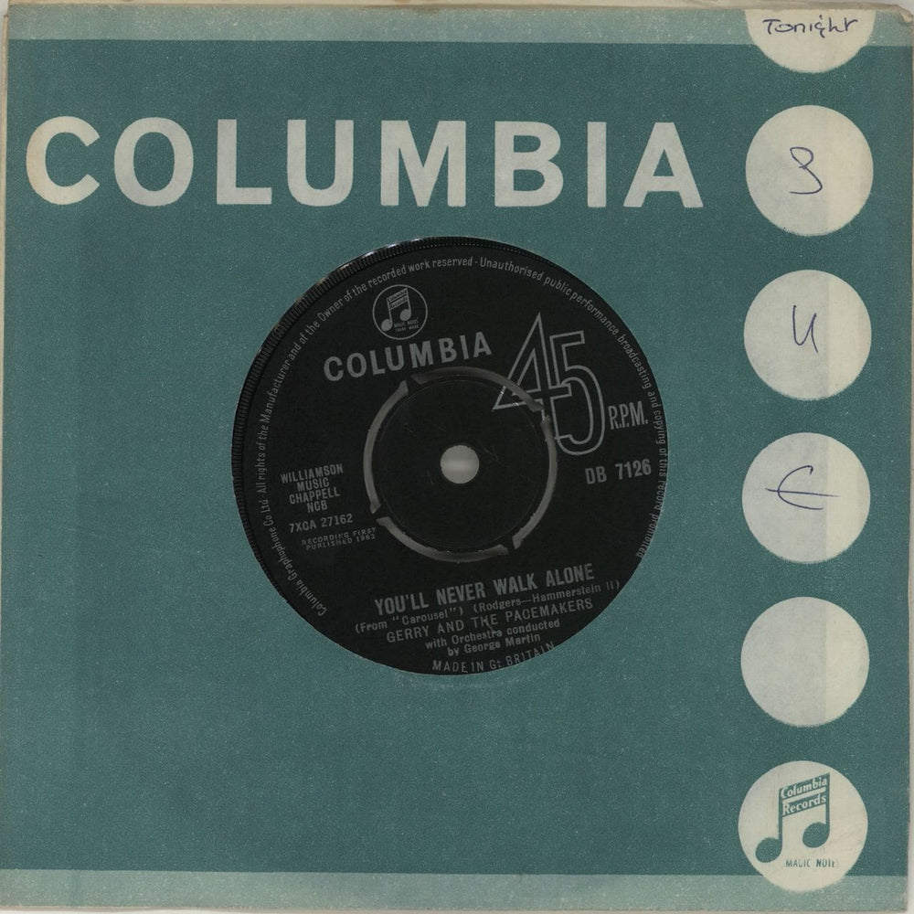 Gerry And The Pacemakers You'll Never Walk Alone UK 7" vinyl single (7 inch record / 45) DB7126