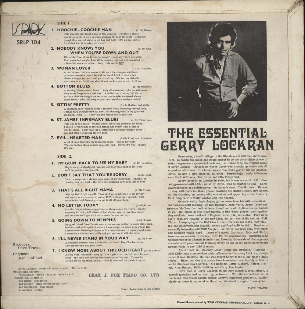 Gerry Lockran The Essential Gerry Lockran UK vinyl LP album (LP record)