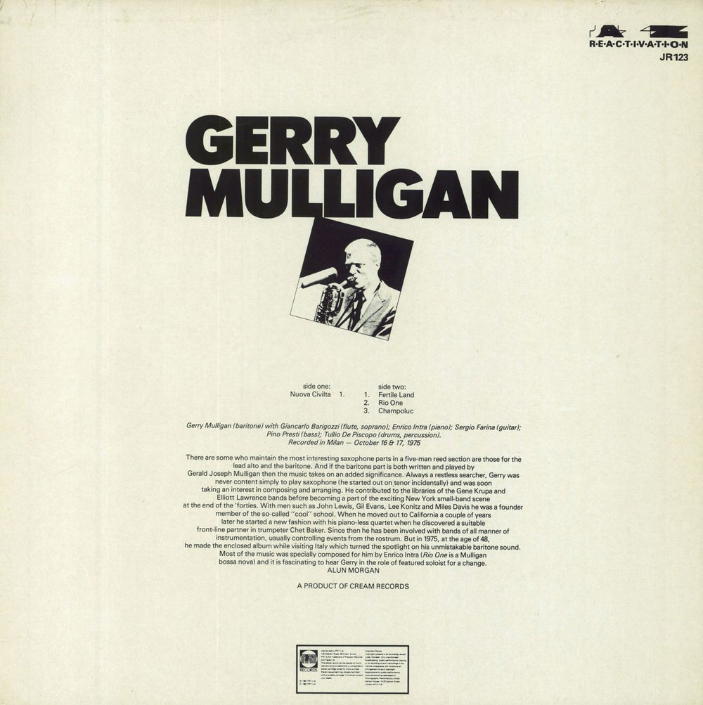 Gerry Mulligan Gerry Mulligan Meets Enrico Intra UK vinyl LP album (LP record)