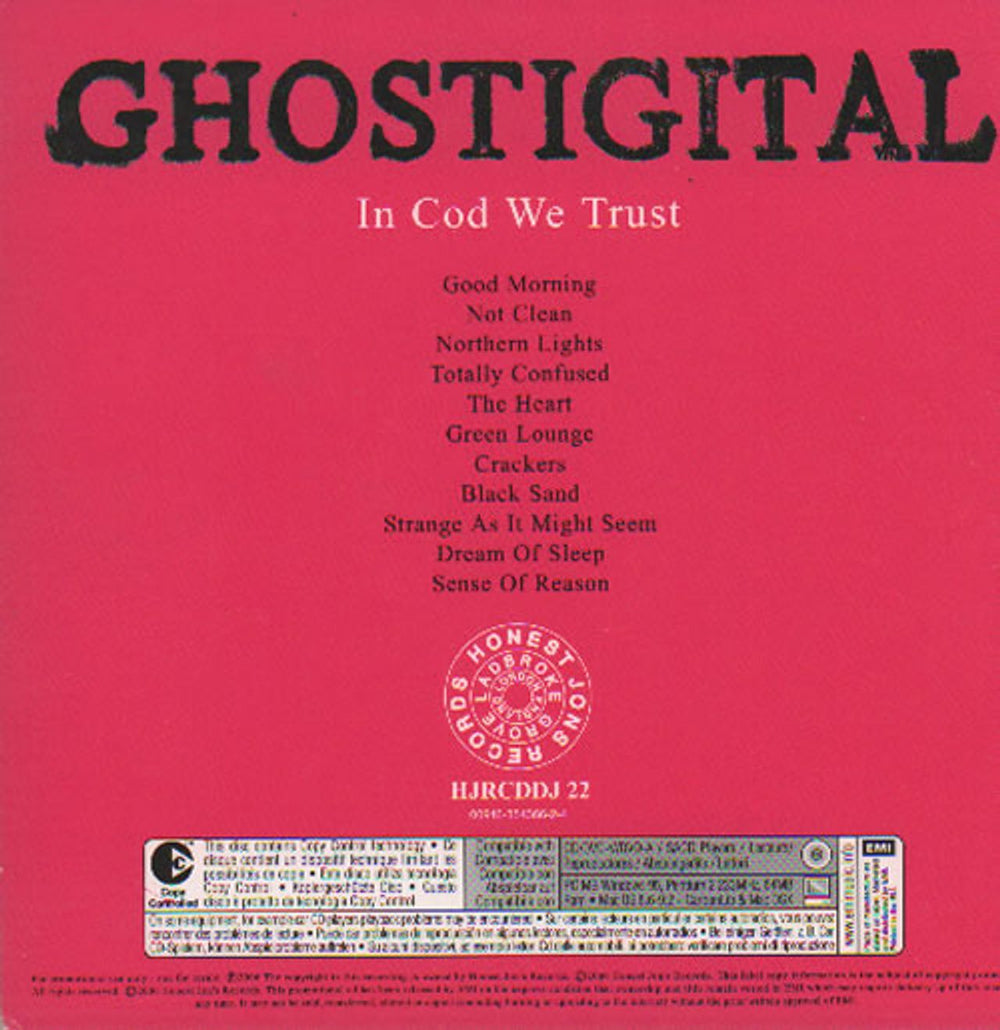 Ghostigital In Cod We Trust UK Promo CD album (CDLP) H36CDIN637476