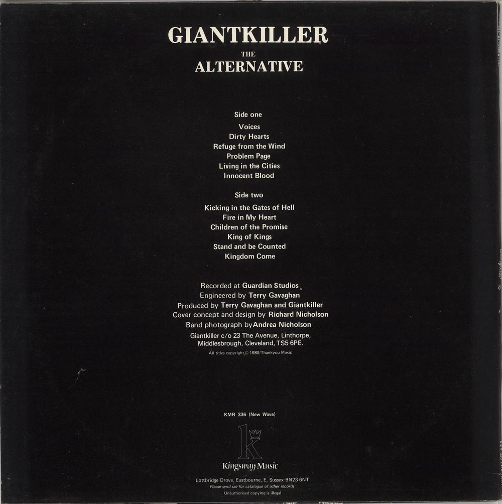 Giantkiller The Alternative UK vinyl LP album (LP record)