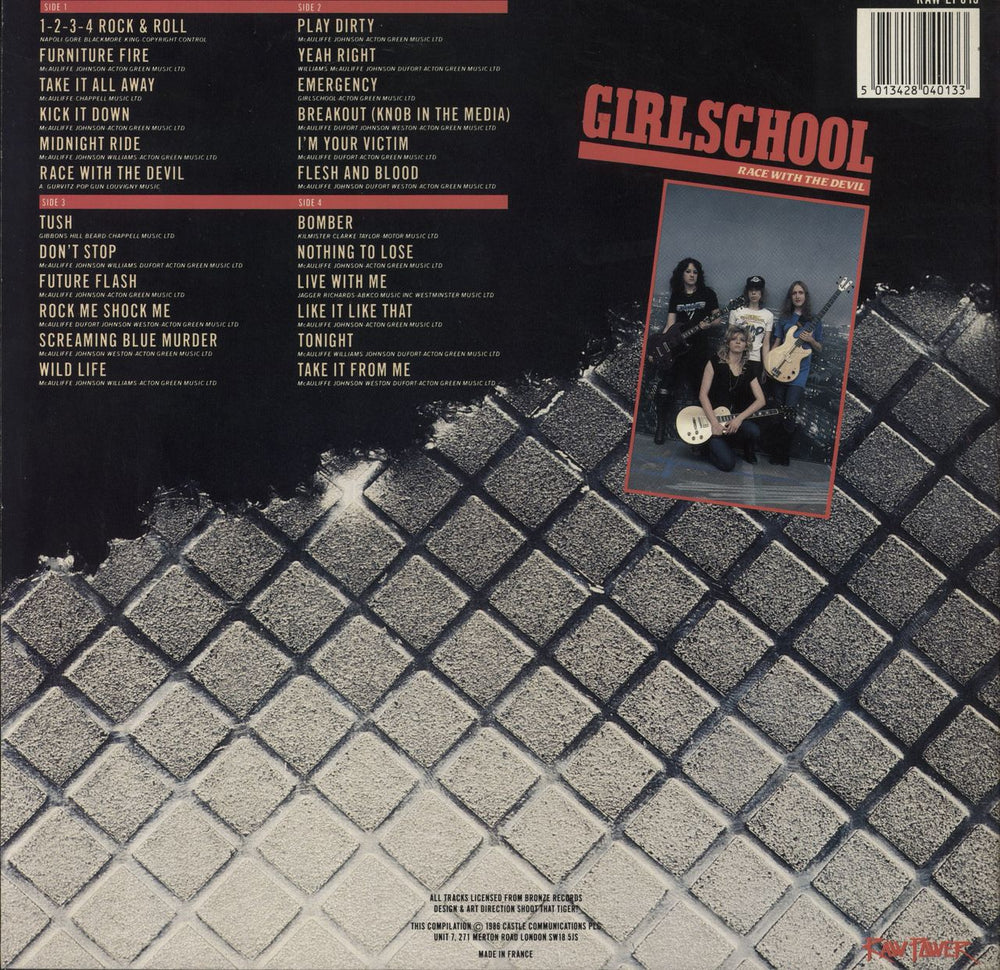 Girlschool Race With The Devil French 2-LP vinyl record set (Double LP Album) 5013428040133