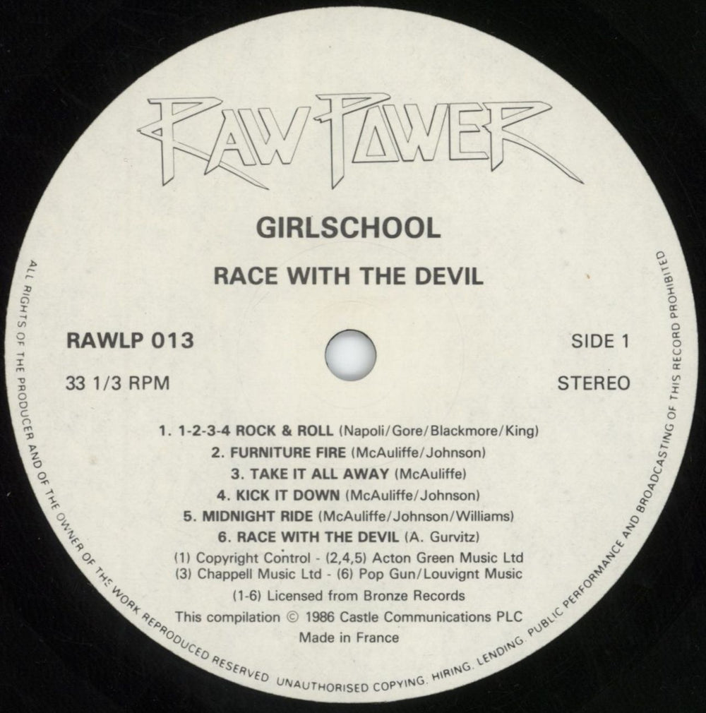 Girlschool Race With The Devil French 2-LP vinyl record set (Double LP Album) GSC2LRA816218