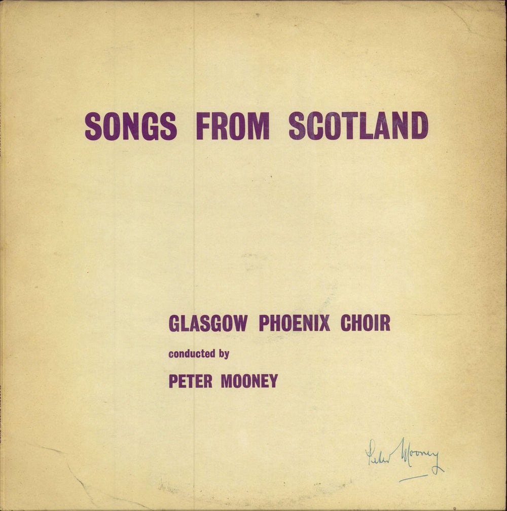 Glasgow Phoenix Choir Songs From Scotland - Autographed UK vinyl LP album (LP record) TD6503