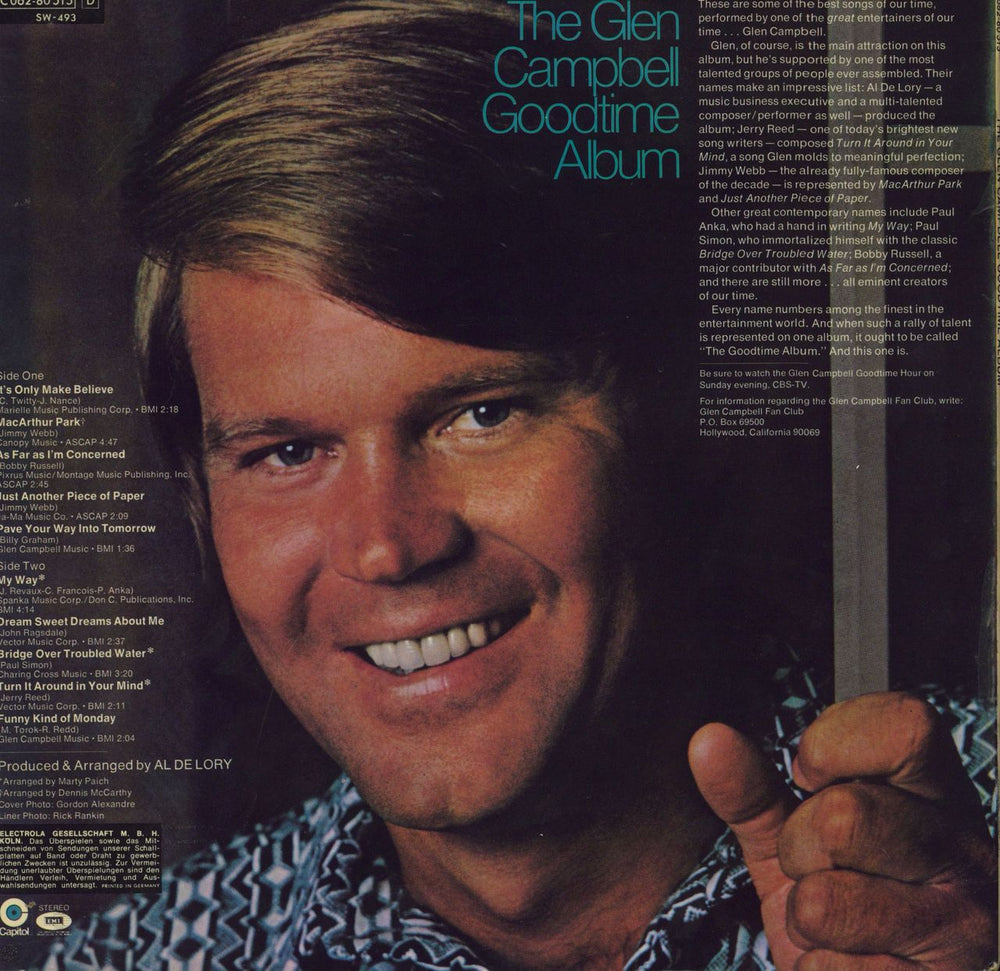 Glen Campbell The Glen Campbell Goodtime Album German vinyl LP album (LP record)