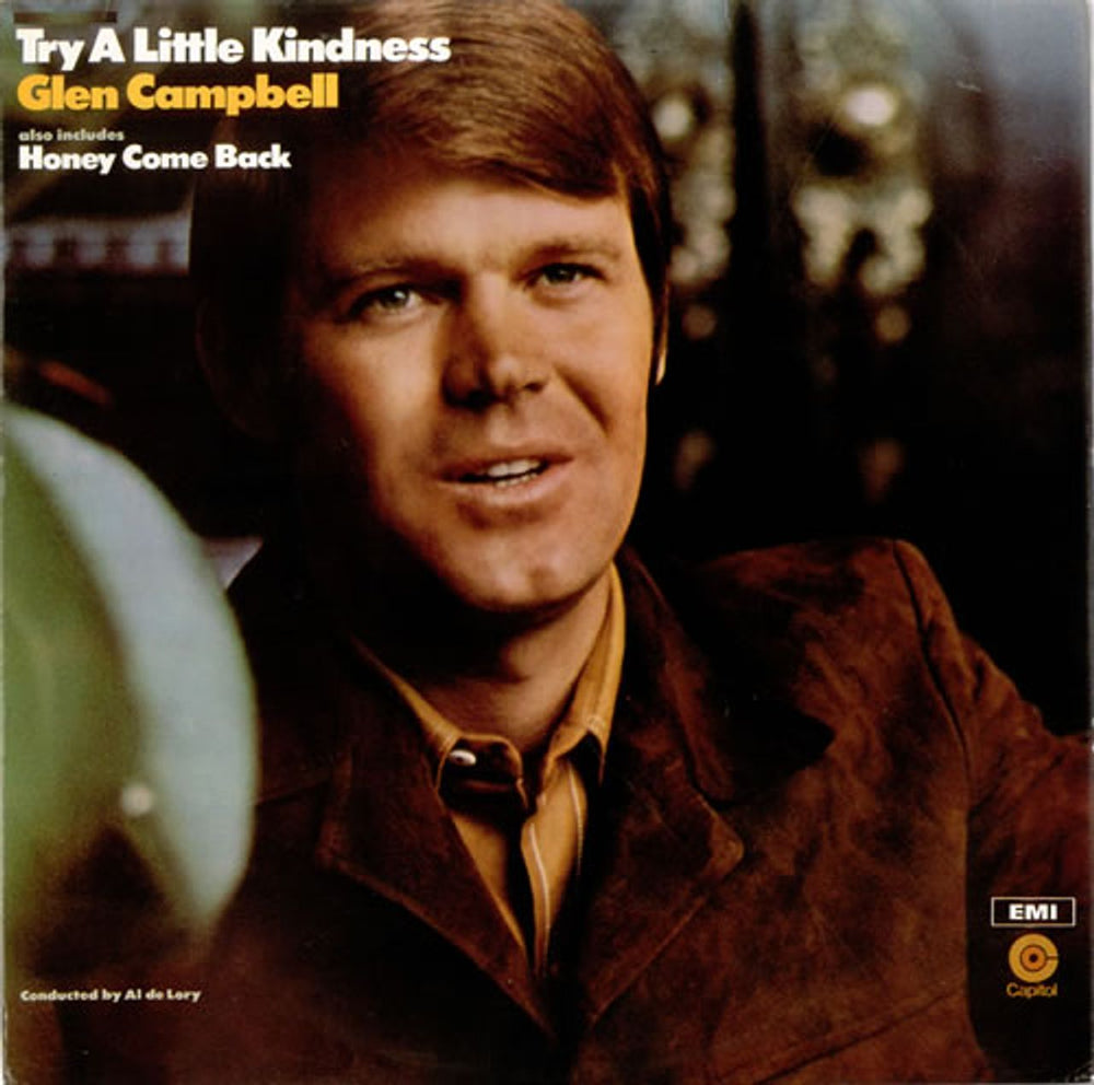 Glen Campbell Try A Little Kindness - Lime Green Label UK vinyl LP album (LP record) E-SW389