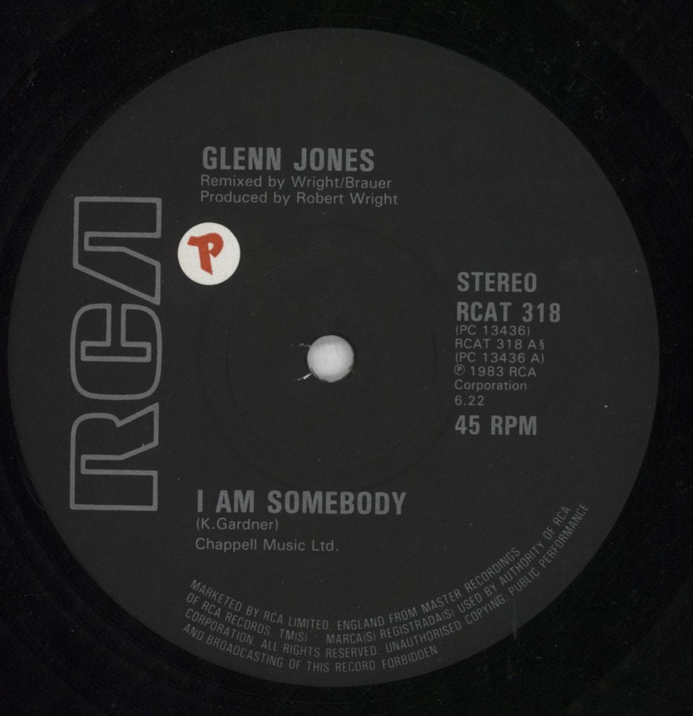 Glenn Jones I Am Somebody UK 12" vinyl single (12 inch record / Maxi-single) JNZ12IA819659