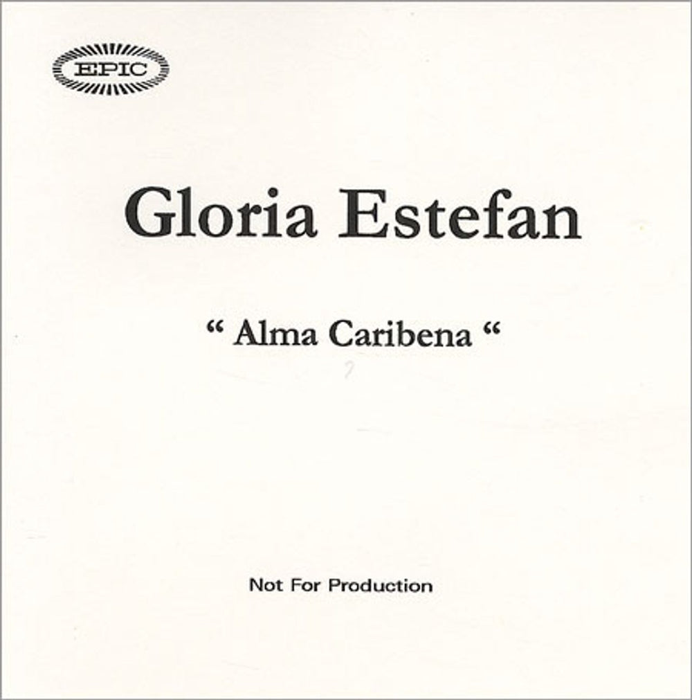 Gloria Estefan Alma Caribena UK Promo CD-R acetate CD ACETATE