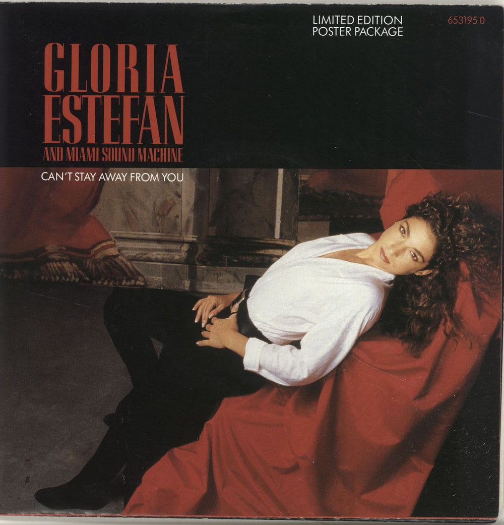 Gloria Estefan Can't Stay Away From You - Poster UK 7" vinyl single (7 inch record / 45) 6531950