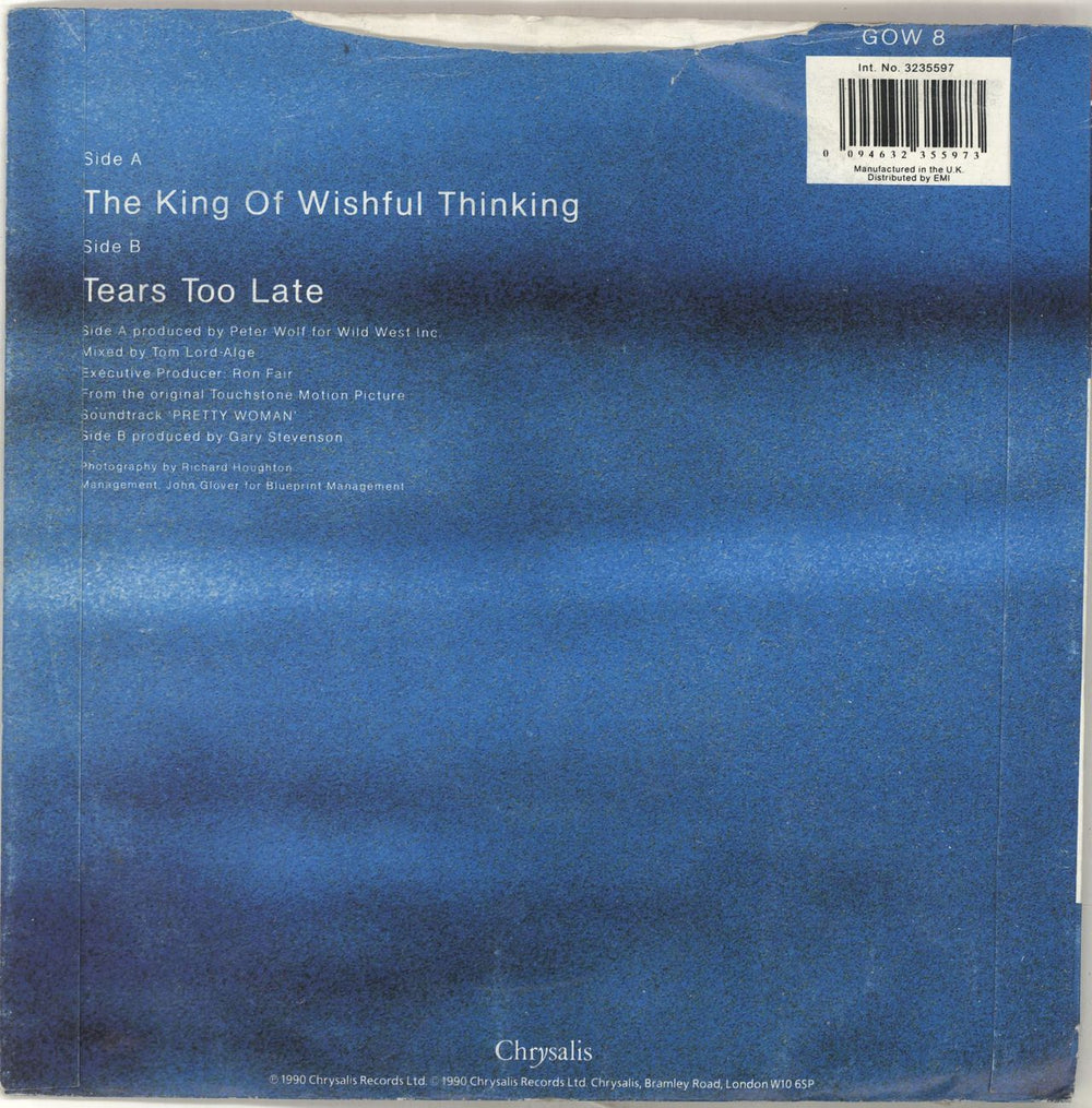 Go West The King Of Wishful Thinking UK 7" vinyl single (7 inch record / 45) 094632355973