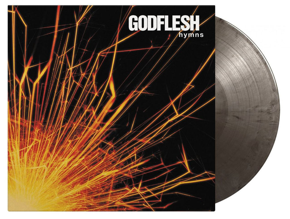 Godflesh Hymns - Silver & Black Marbled Vinyl UK 2-LP vinyl record set (Double LP Album) MOVLP732